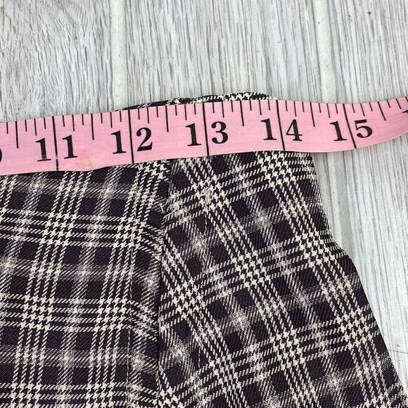 Shein Women's Plaid Pattern Ruffle Hem Tweed Skirt Black Medium - Picture 9 of 10